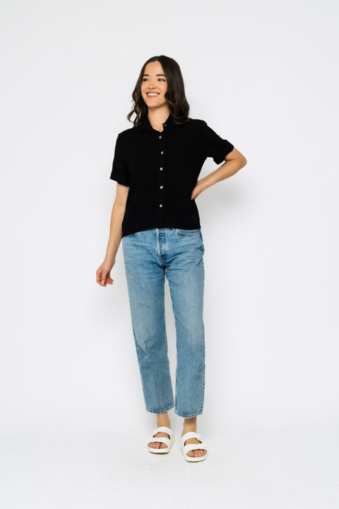 Nina-Roll Cuff Short Sleeve Shirt